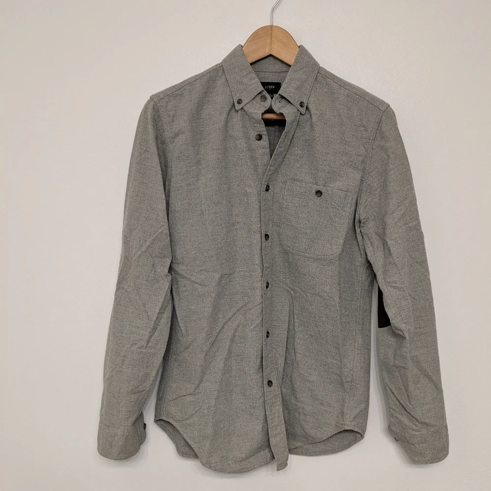J. Crew Men's Heathered Gray Button-Down Shirt